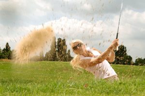 Entraînement au practice de golf