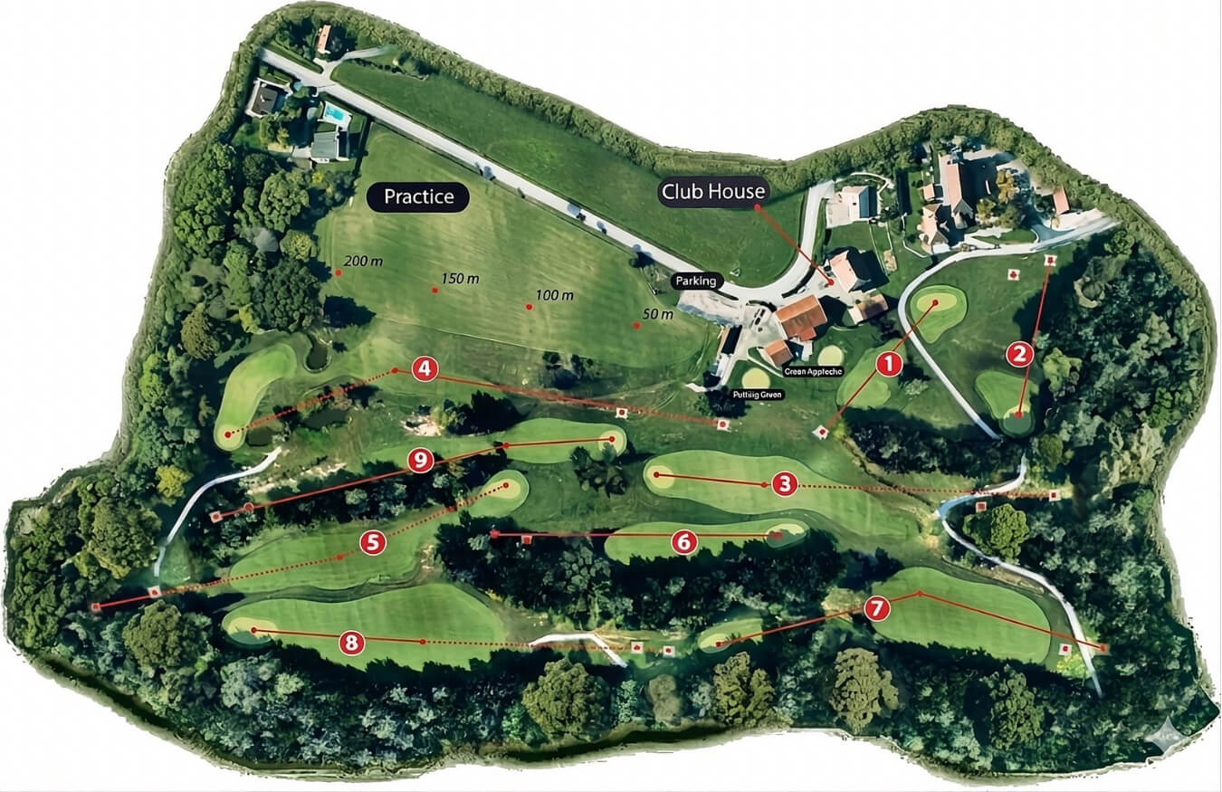 Plattegrond van de Belvédère-golfbaan in Annecy
